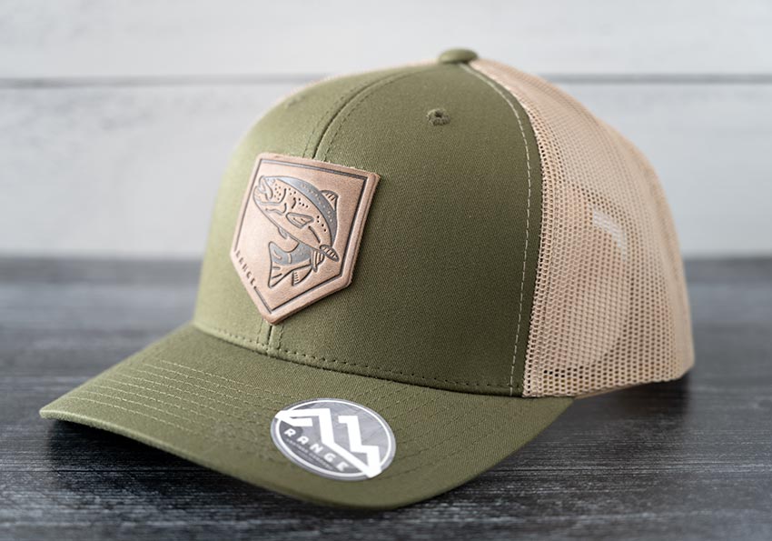 hats-range-leather-moss-khaki-american-trout-leather-patch-hat-angle-view