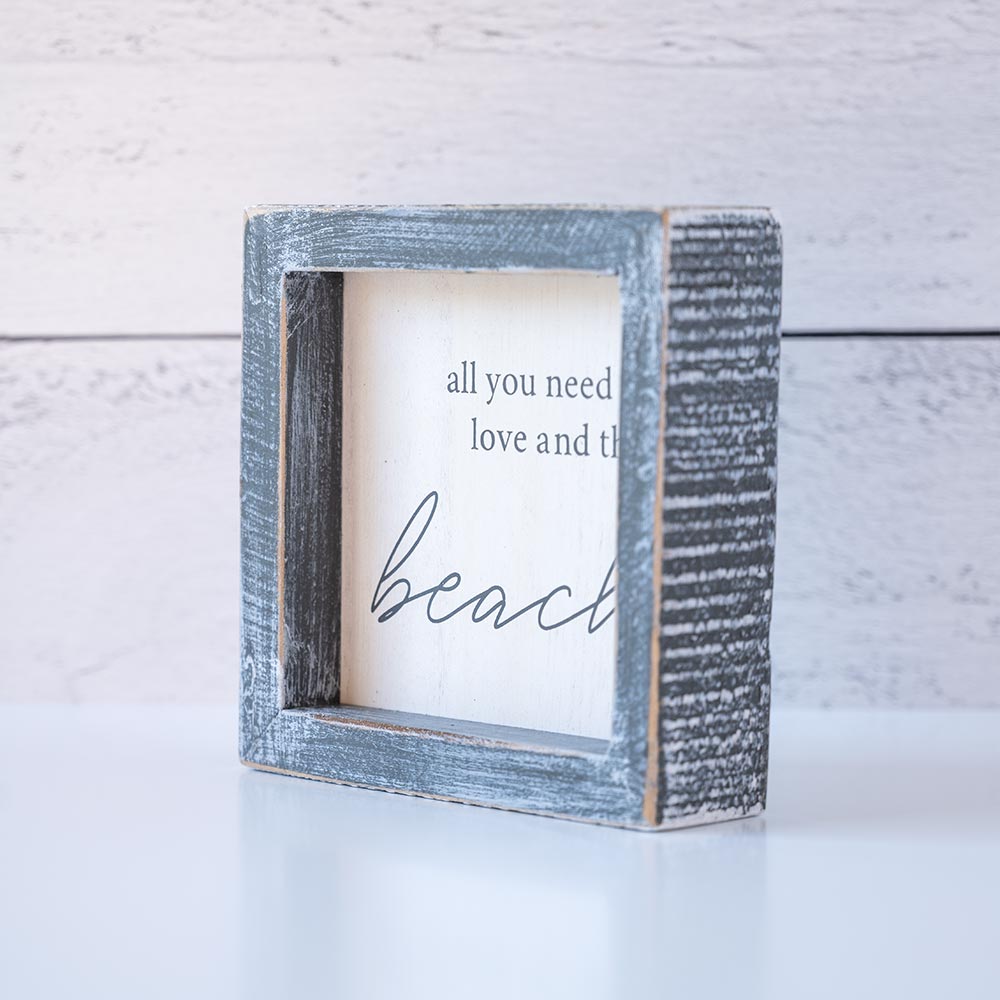 All You Need is Love and the Beach Wooden Home Accent by Gia Roma Angled View