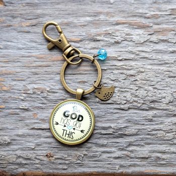 God has got this keychain by Gutsy Goodness on a rustic piece of wood