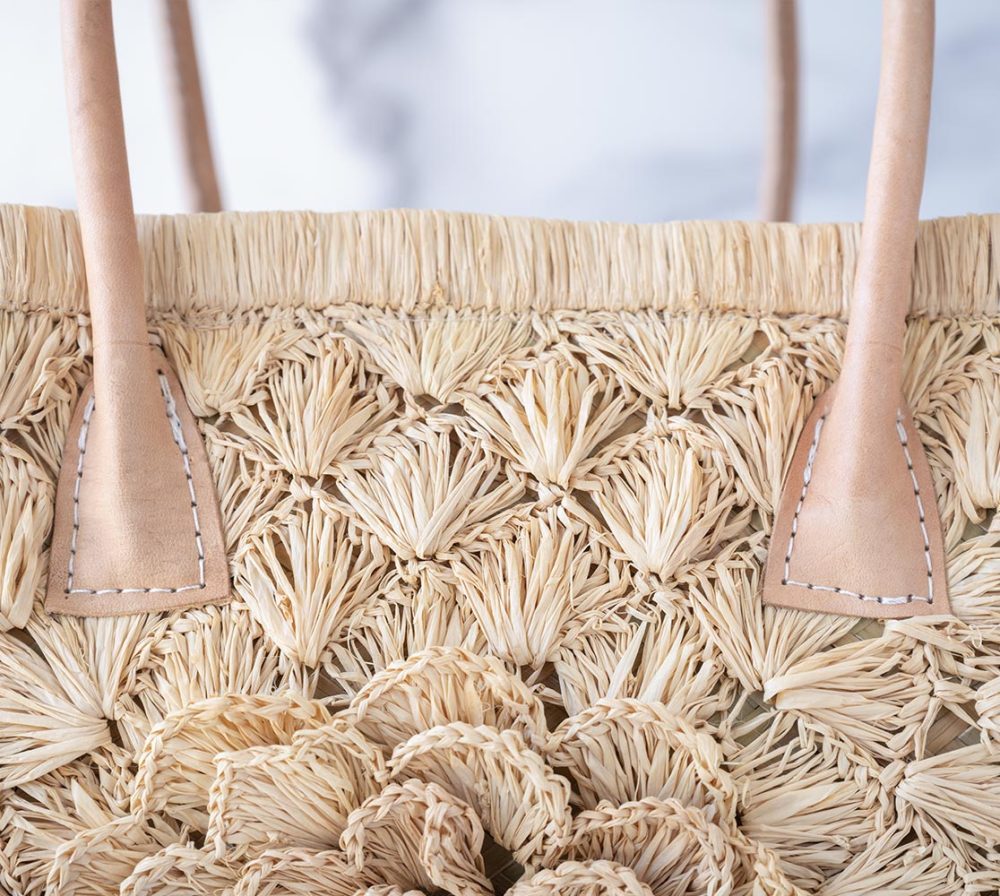 Top closeup view Crochet Flower Basket by Shebobo