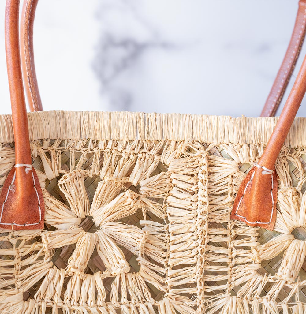 Top Closeup View of the Shebobo Marie Crochet Bucket Basket