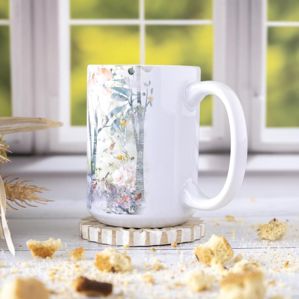 Left Angle View of the Florae & Snow Flower Forest Mug
