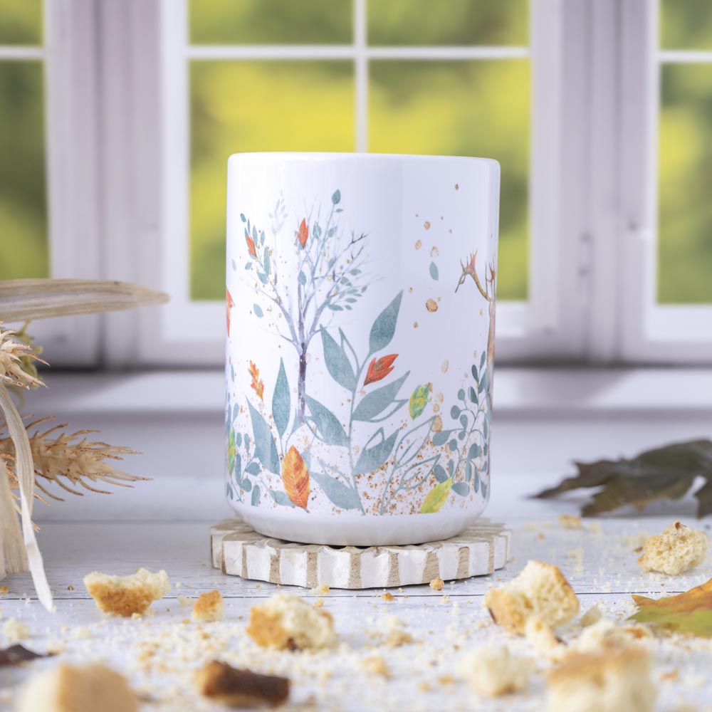Front View of the Florae & Snow Nordic Woodland Mug