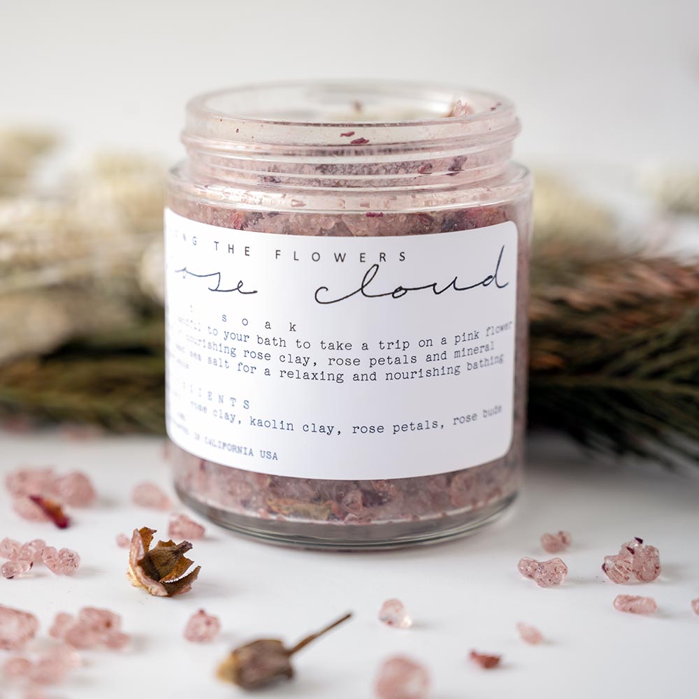 Among the Flowers Rose Cloud Bath Soak Poured out