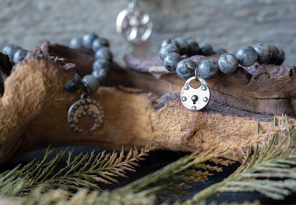 VB&CO Designs Labrodite Beaded Bracelet with Charms Collection