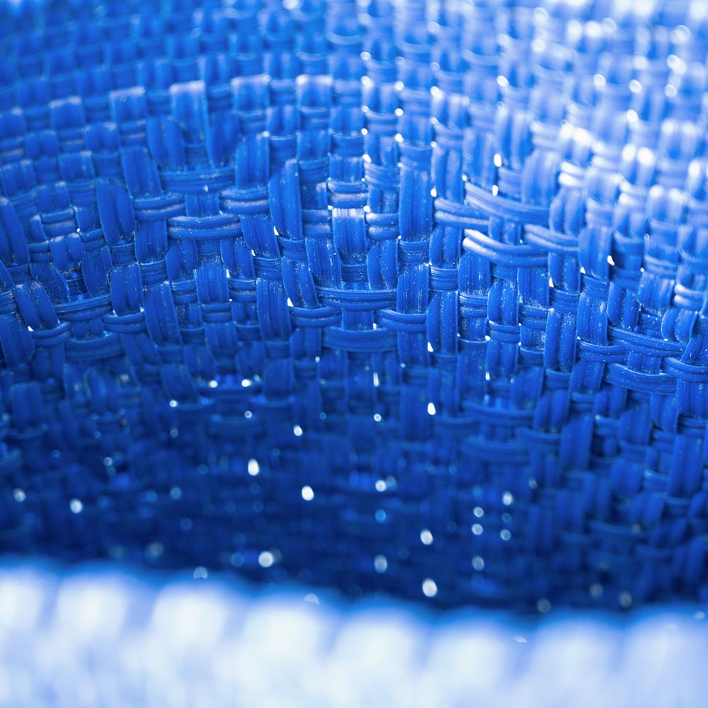 Closeup Interior view of the Mavis by Herrera Hannah Resort Tote bag in Ocean Blue